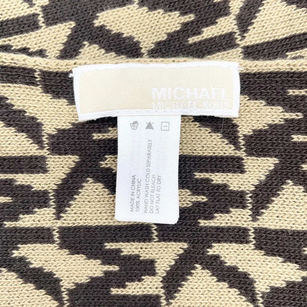 Michael Kors Knit Scarf Preppy Monogram Logo Clean Girl Contemporary Urban Luxe - Picture 6 of 8
